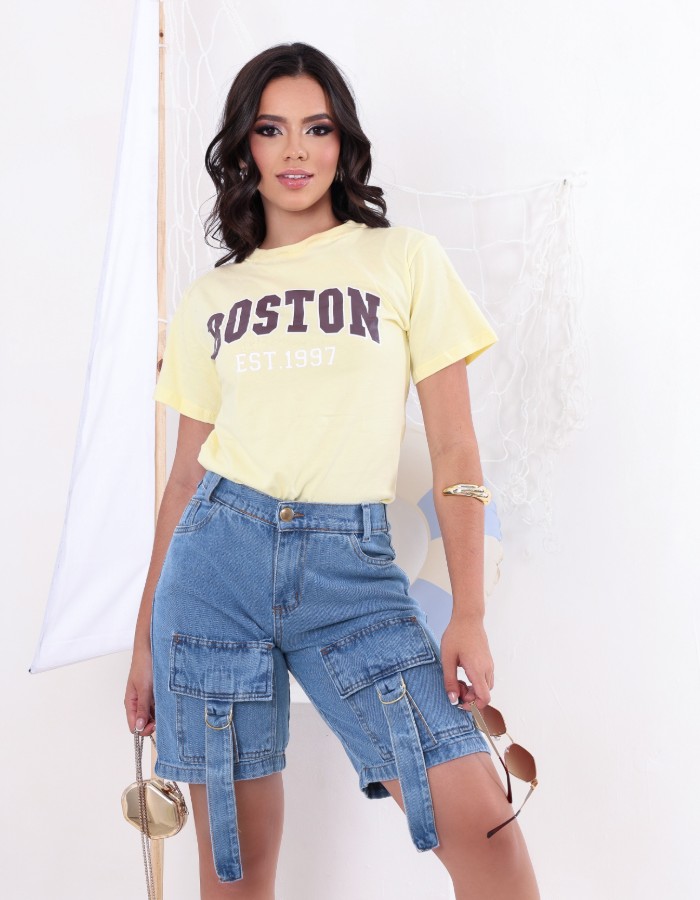 BERMUDA CARGO COM ELÁSTICO 