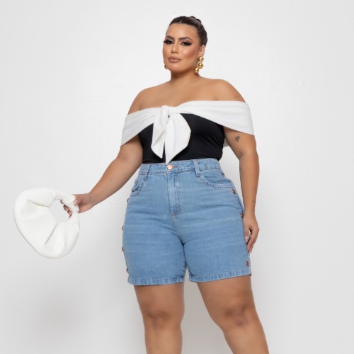 JORTS MARMORIZADO 100% COM TAXAS LATERAIS 