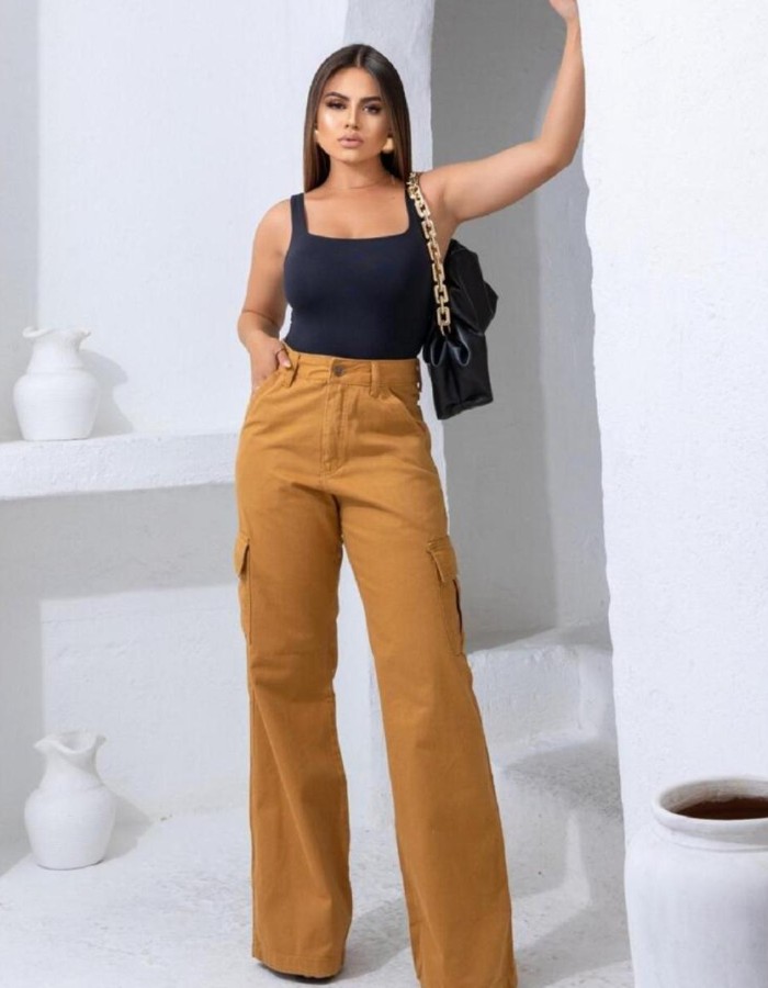 CALÇA WID LEG CARGO COR