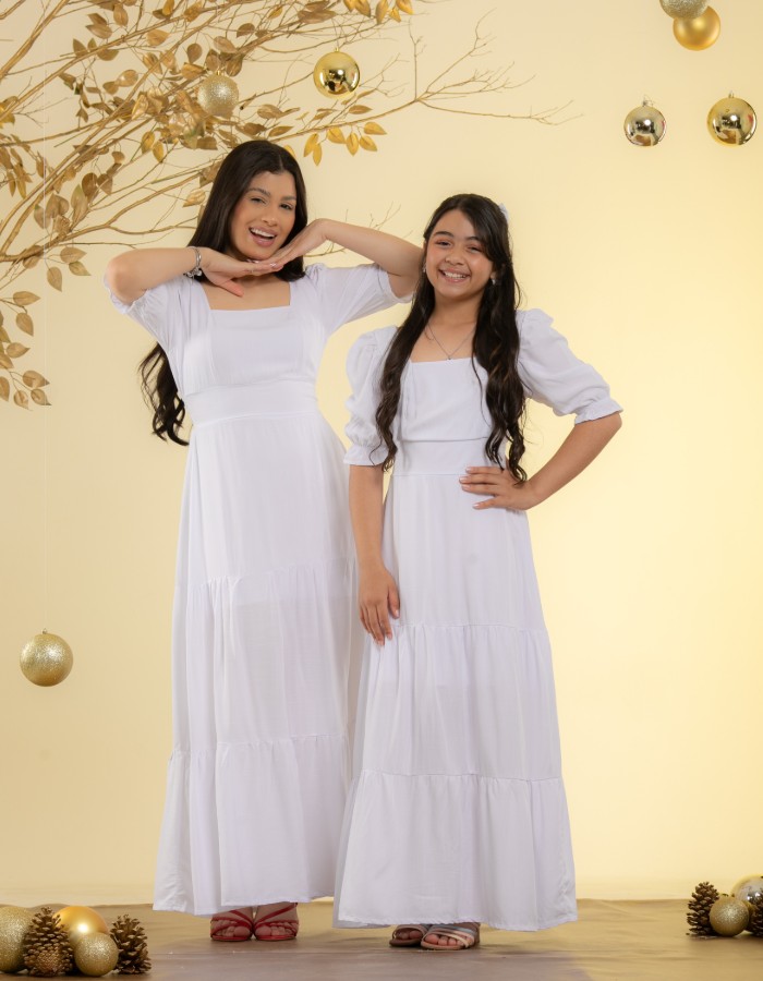 VESTIDO LONGO MANGA CURTA