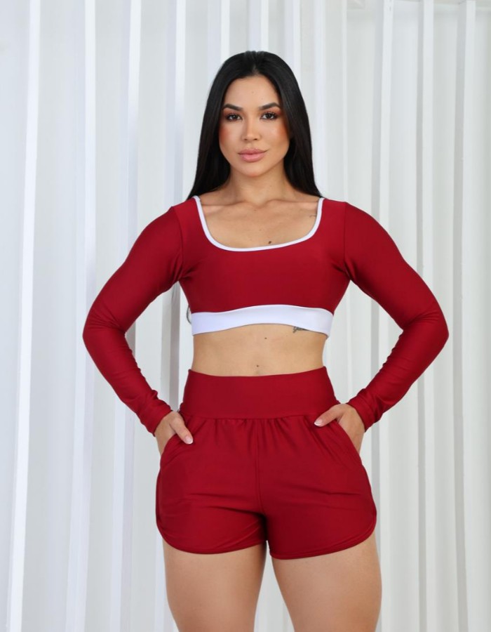 Conjunto short e top manga 