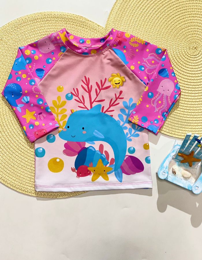 BLUSA PROTEÇÃO UV MENINA P-M-G