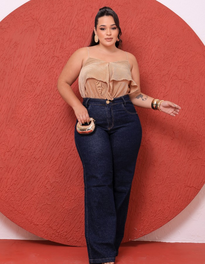 WIDE LEG PLUS C/ ELASTANO