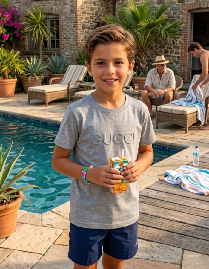 CAMISETA GUCCI ALTO RELEVO INFANTO-JUVENIL 