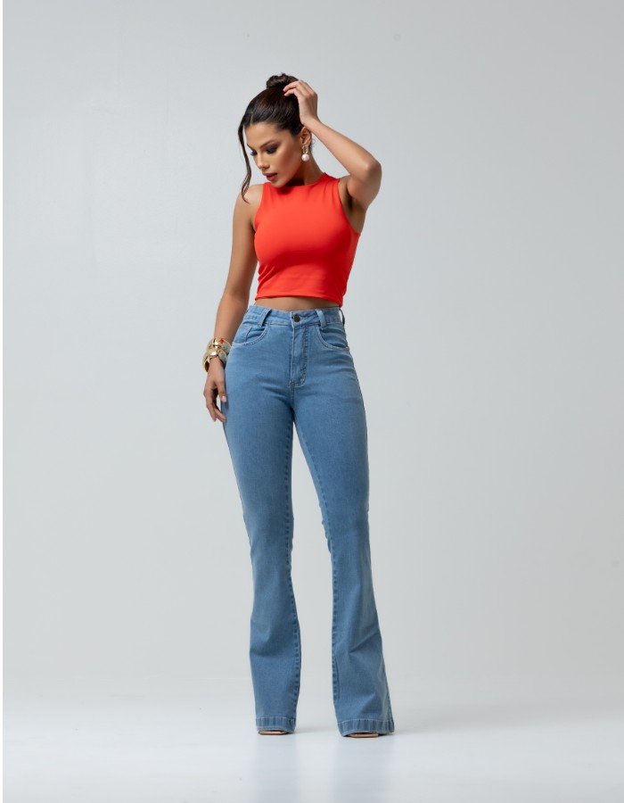 CALÇA FLARE FEM C/LYCRA