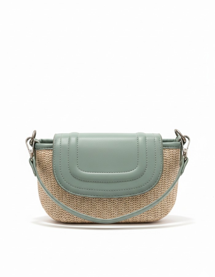BOLSA TIRACOLO FEMININA EM PALHA MATERIAL SINTÉTICO