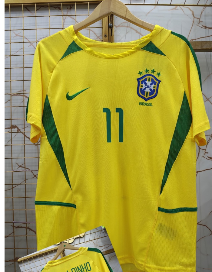 Camisa Brasil Ronaldinho amarela 2002