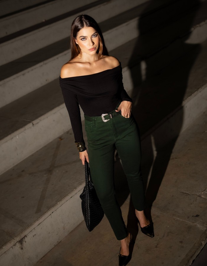 CALÇA MOM VERDE MILITAR