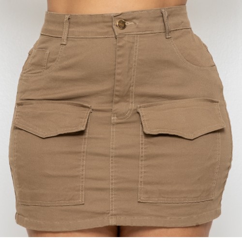 MINI SAIA BOLSO CARGO FRONTAL CREME