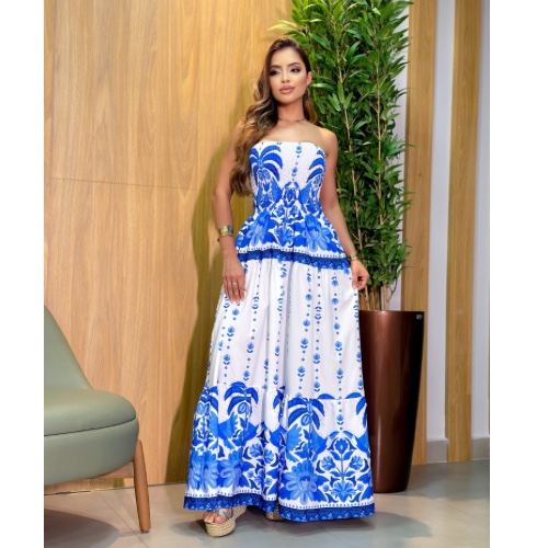 VESTIDO LONGO LASTEX
