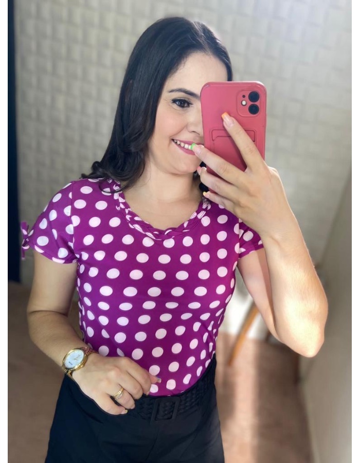 blusa manga estampada 