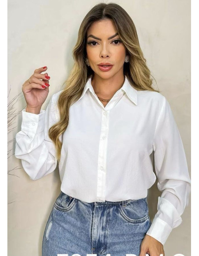 CAMISA TECIDO CREPE SEDA C/ BOTÃO SIMPLES 