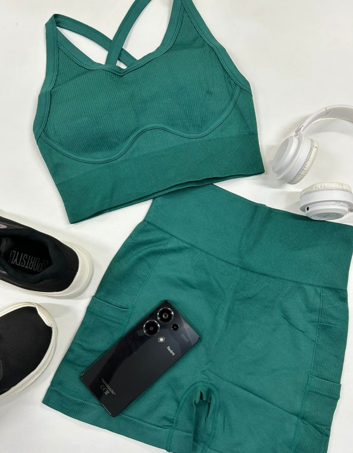 conjunto SHORT BOLSO TOP ALÇA CANELADO PREMIUM IMPORTADO