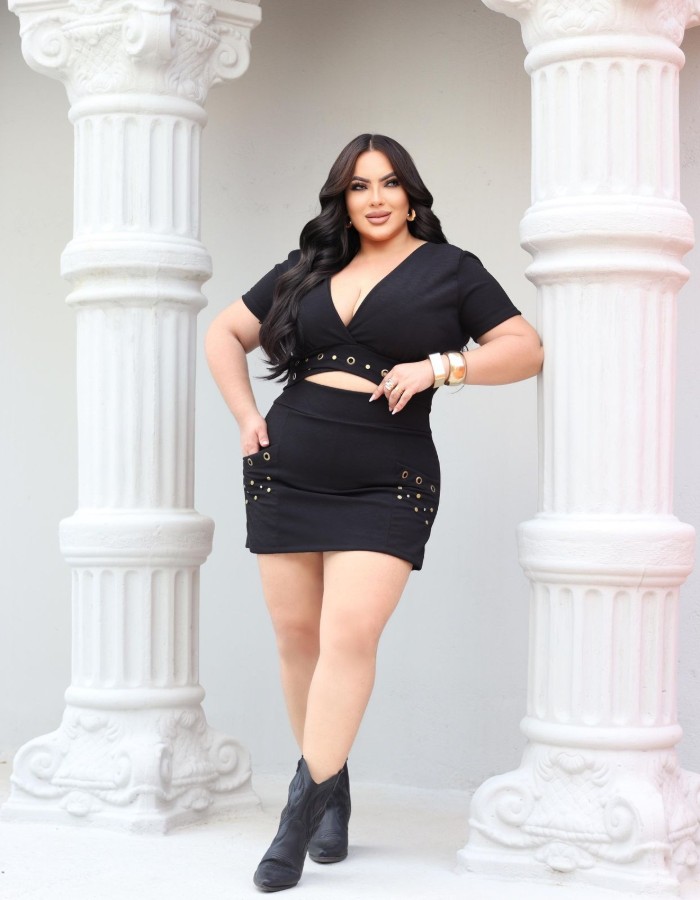 Conjunto Júlia cropped + short saia