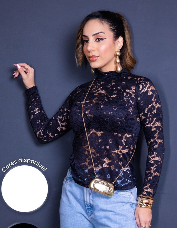 BLUSA MANGA LONGA DE RENDA