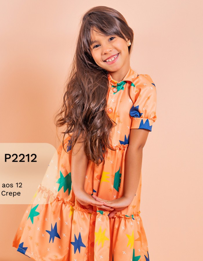 VESTIDO ESTRELA LARANJA