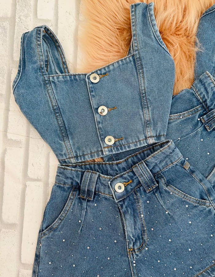 CROPPED 3 BOTÕES PRATA