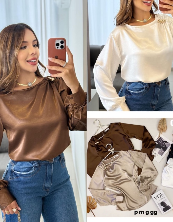 Blusa cetim Daiana 