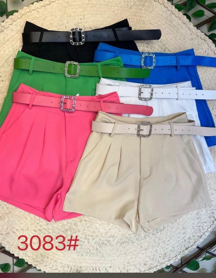 SHORT TECIDO ALFAIATARIA COM CINTO COR DA PEÇA 