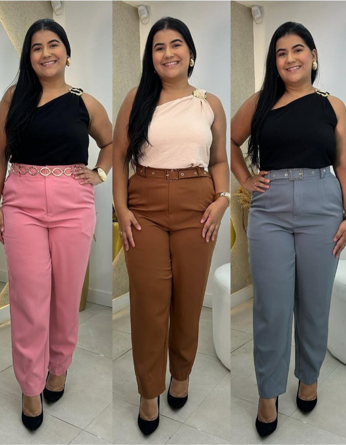CALÇA PLUS TECIDO ALFAIATARIA CINTOCOR DA PERÇA 