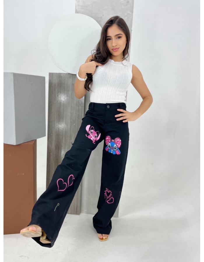 Calça preta Stitch infantil 