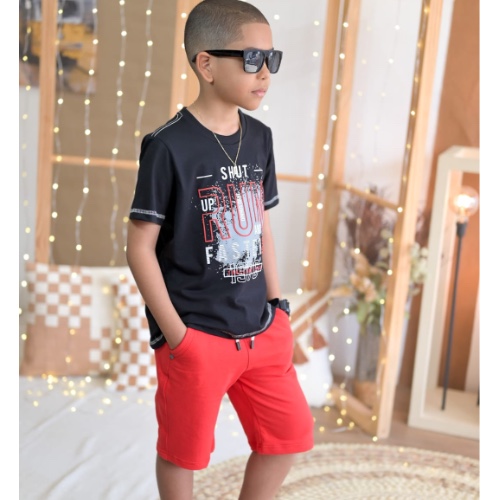 camisa estampada preta