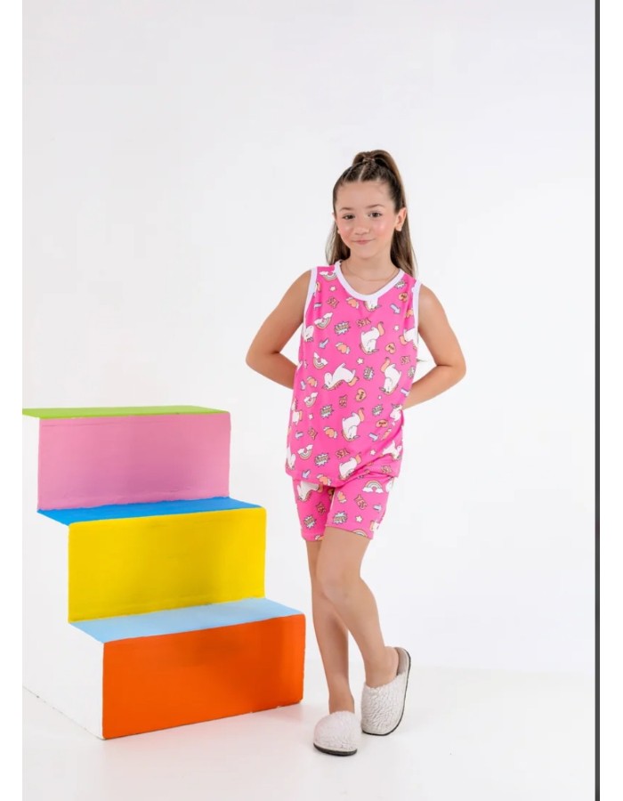 Pigama regata shorte estampado feminino 