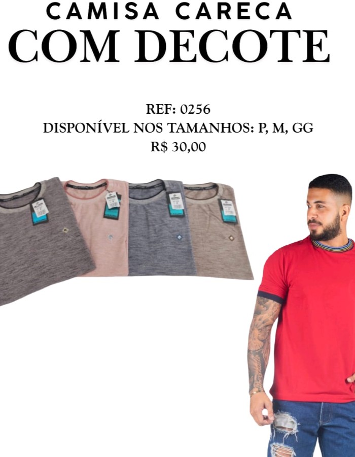 CAMISA CARECA COM DECOTE