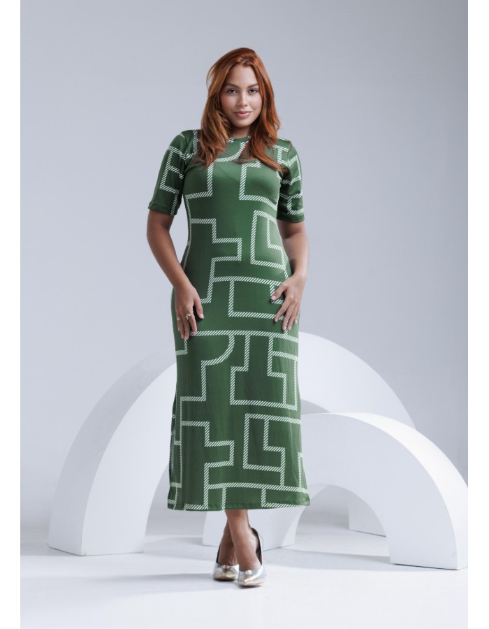 VESTIDO LÁPIS LONGUETE