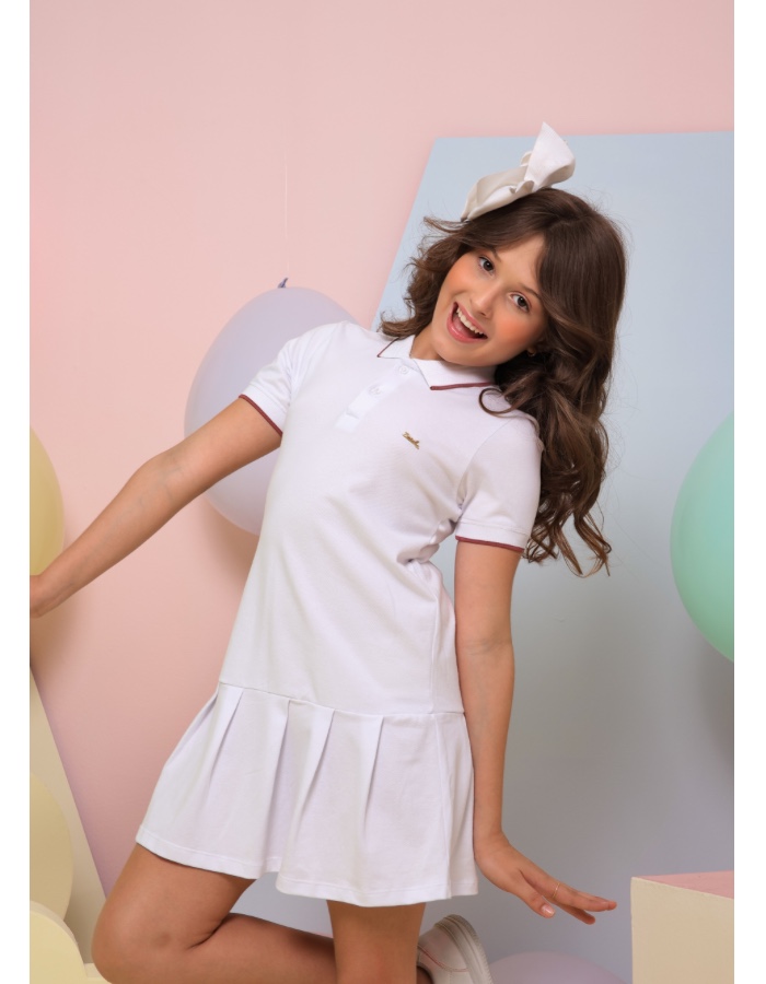 VESTIDO GOLA POLO EM CORES FESTA