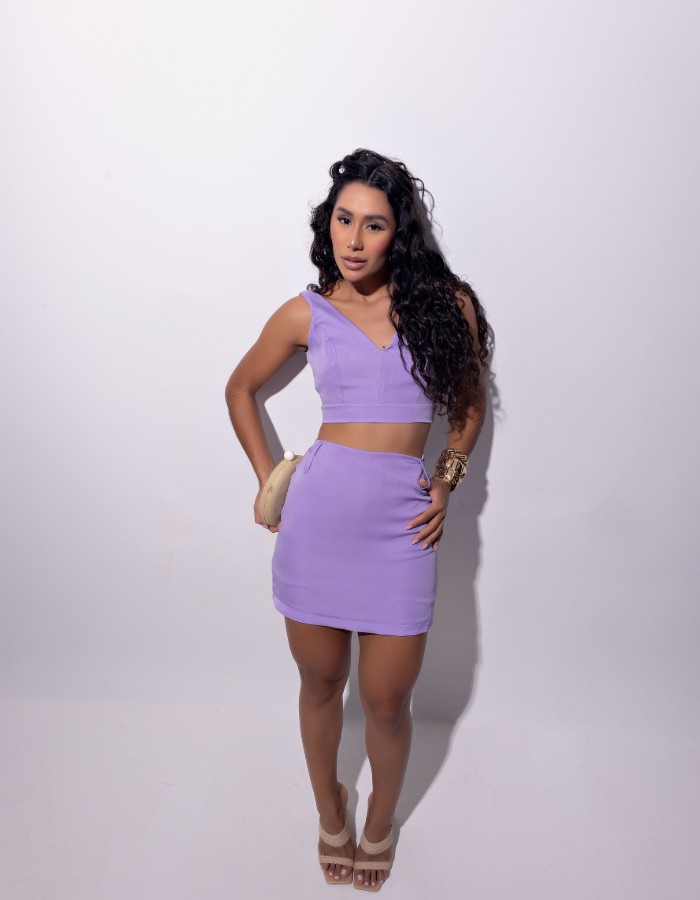 Conjunto short saia alfaiataria