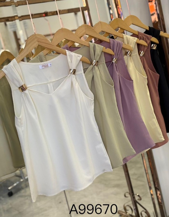 BLUSA CREPE SEDA C/ DETALHE NO OMBRO