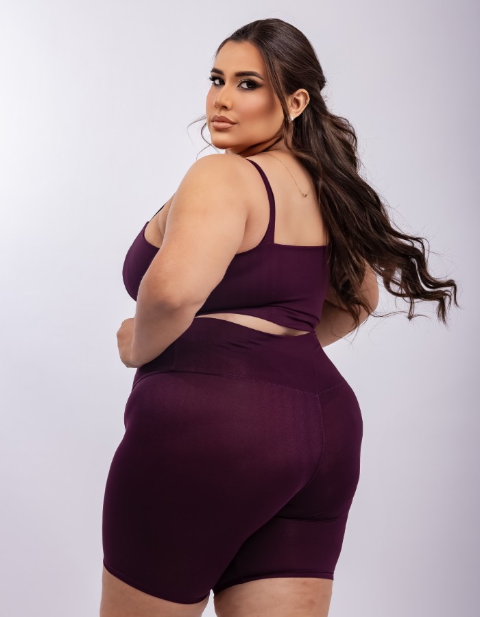 CONJUNTO SHORT GRAMATURA POLIAMIDA 300 COM TOP DE ALÇA LARGA