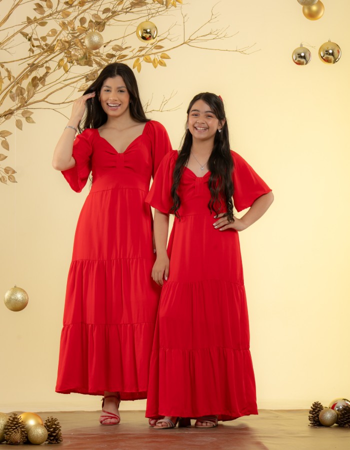 VESTIDO LONGO DETALHE NO DECOTE ( TEC. VISCOLINHO )