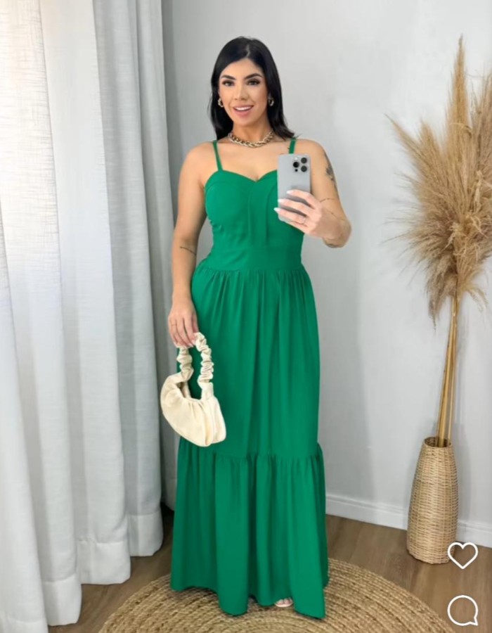 Vestido longo de alcinha 