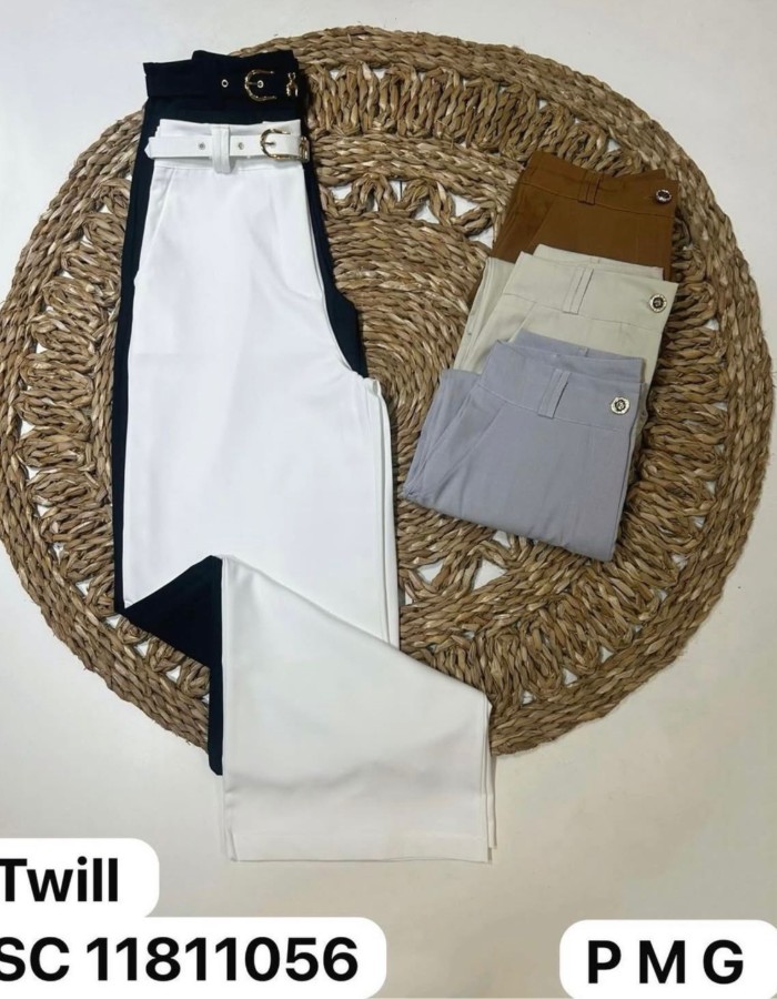 CALÇA PANTALONA TECIDO TWILL