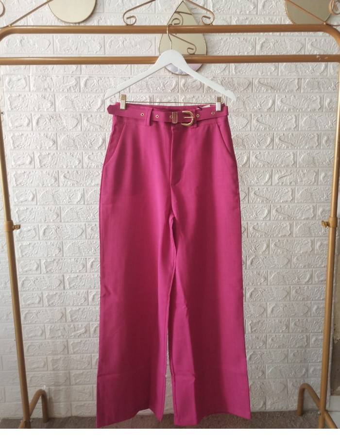 CALÇA DE ALFAIATARIA PANTALONA COM CINTO 