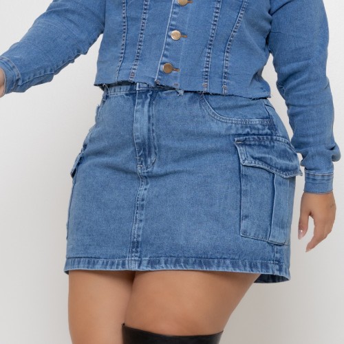 MINI SAIA BOLSO CARGO 100% MARMORIZADA