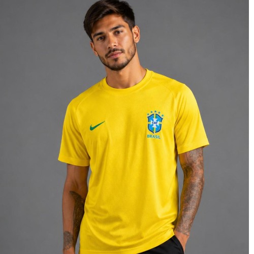 Camiseta Brasil Dry Fit Grão de Arroz