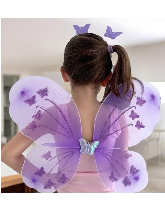  Kit Asa com LED + Tiara + Varinha