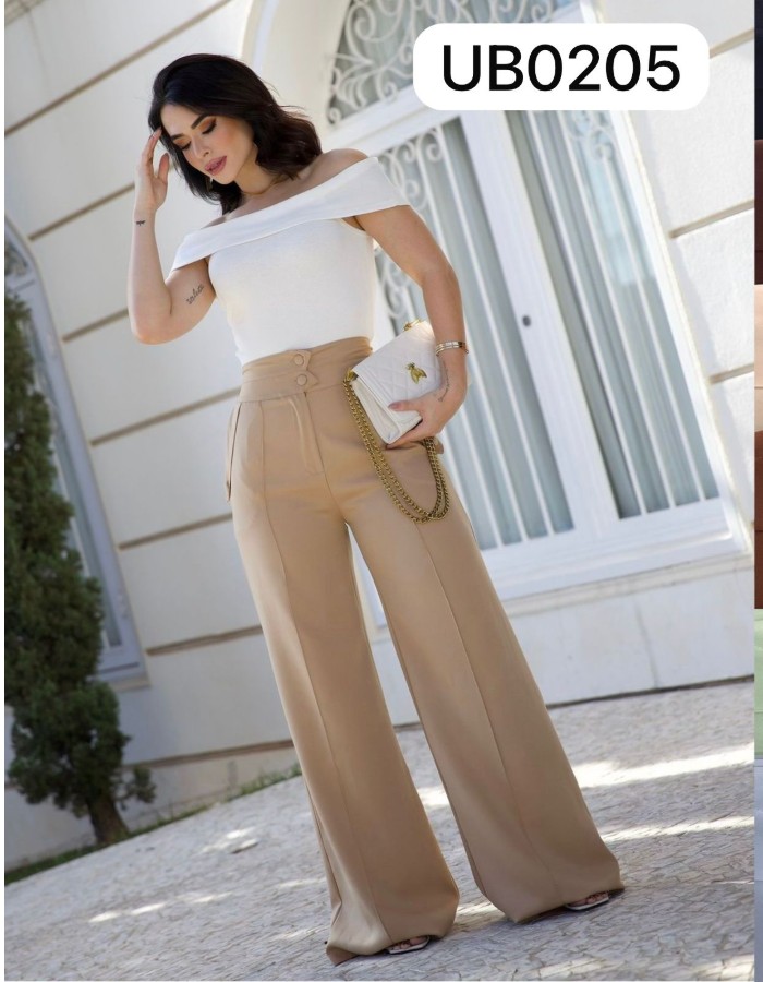 CALÇA PANTALONA TECIDO ALFAIATARIA SEM CINTO