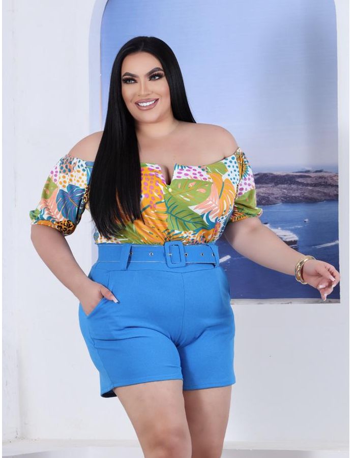 Cropped c/ detalhe V. (ESTAMPAS VARIADAS) 