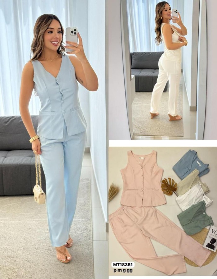 CONJUNTO ALFAIATARIA PREMIUM C/ COLETE