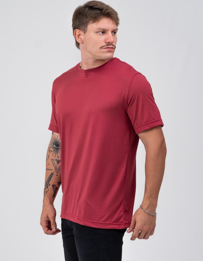 T SHIRT VELLUTATO BORDÔ