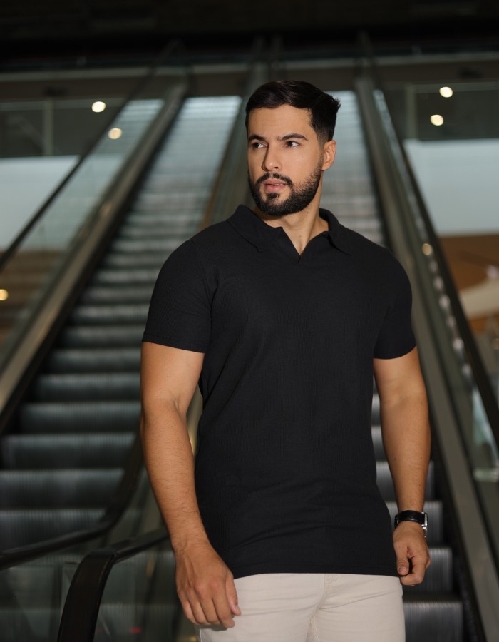 POLO V TEXTURIZADA WAFFLE