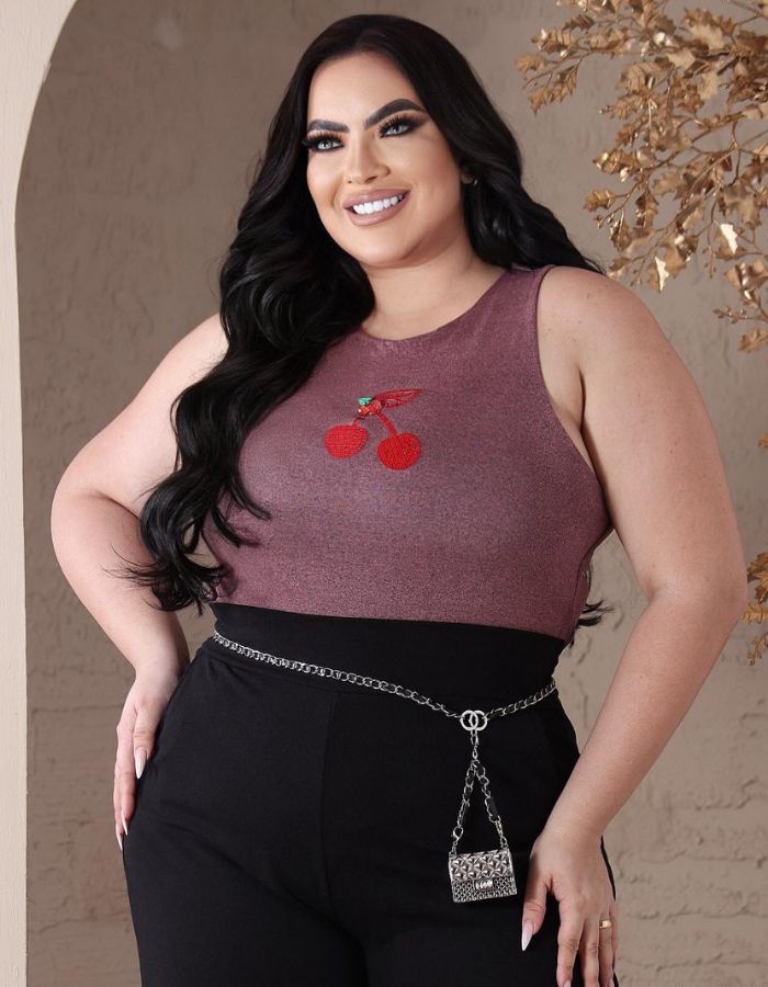 Bory regatinha c/ aplicações de cereja 