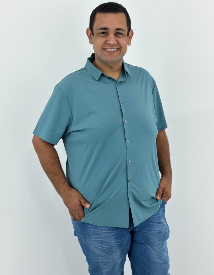 CAMISA SOCIAL GIGANTE TECH 87% NYLON 13% SPANDEX - G1 AO G4