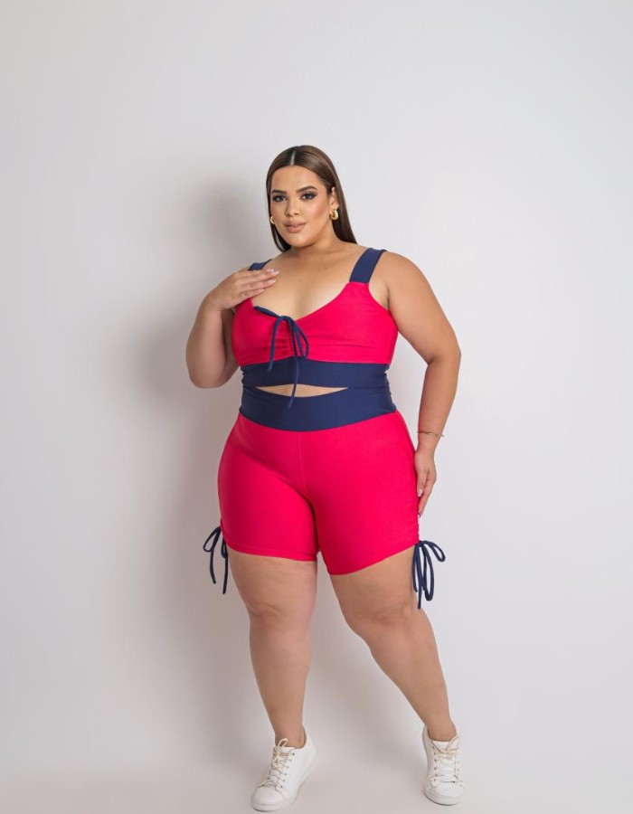 Conjunto short e top plus size
