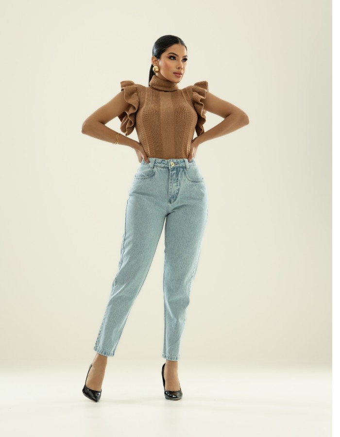 CALÇA FEM MOM 100% ALGODÃO