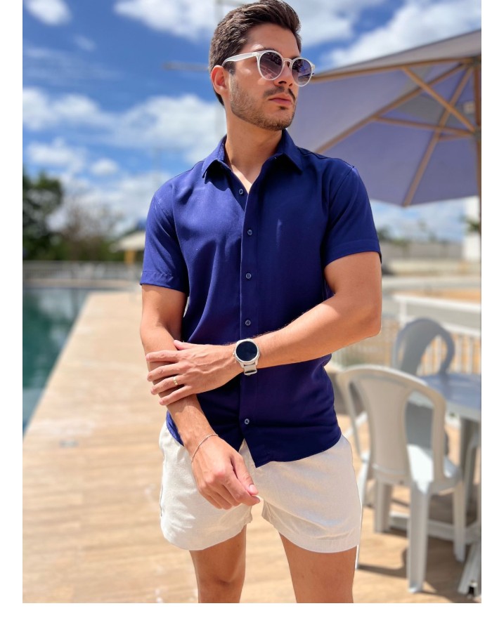 Manga curta Picatto Rayon Gola tradicional